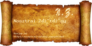 Nosztrai Zétény névjegykártya